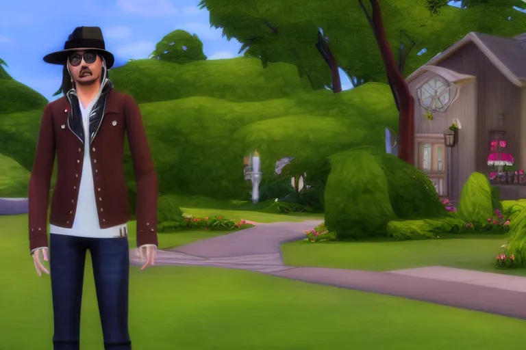 Image similar to johnny depp in sims 4