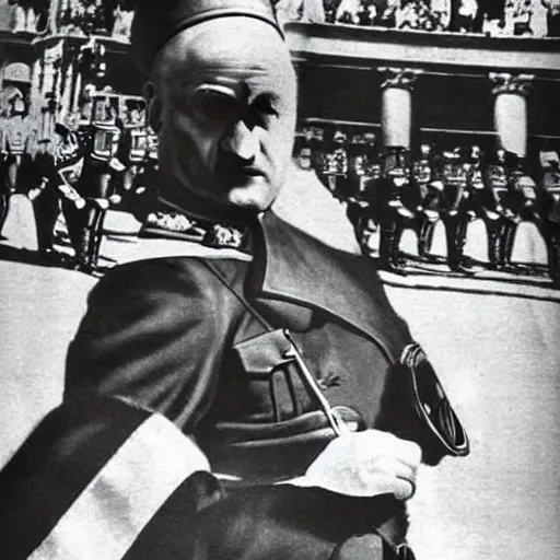 Prompt: Mussolini at the pride, photograph, hyper detailed, award winning photograph, 8k