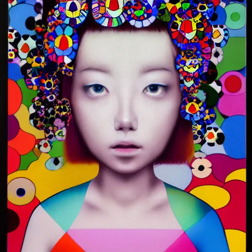 Image similar to a surreal portrait of a girl by takashi murakami, 4 k