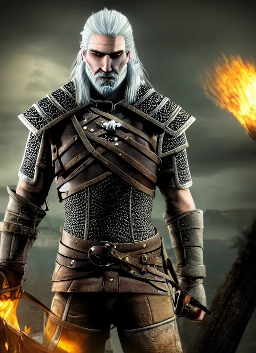 Prompt: geralt of rivia in dark souls