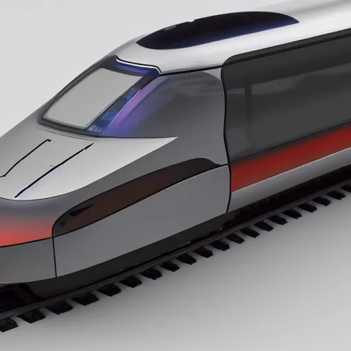 Image similar to futuristic train designed by Apple studio lighting octane render