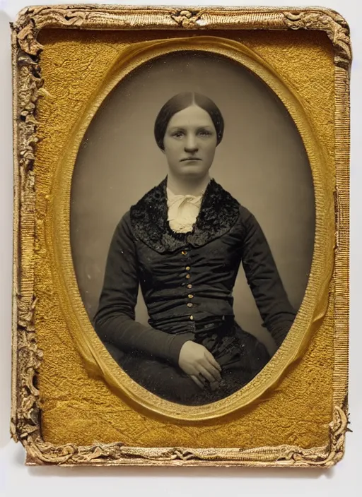 Image similar to wetplate daguerreotype portrait of an elegant woman, covered by an octopus, by louis jacques mande daguerre