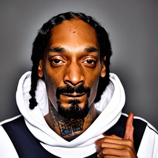 Image similar to professional studio portrait photo of snoop dogg 1 0 0 % sober, photoshoot