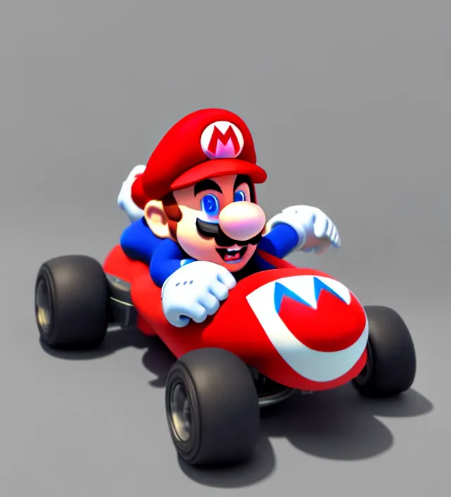 Prompt: studio 3 d render of a new mario kart character, white background, perfectly shaded, trending on artstation, octane render, unreal engine 5 render