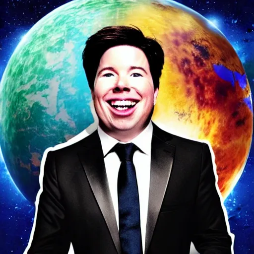 Image similar to Michael mcintyre on steroids in space