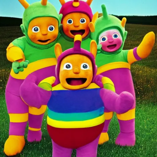 Prompt: teletubbies suffering a painful death
