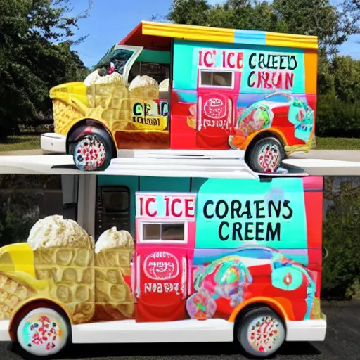 Prompt: ice cream truck menu for adults