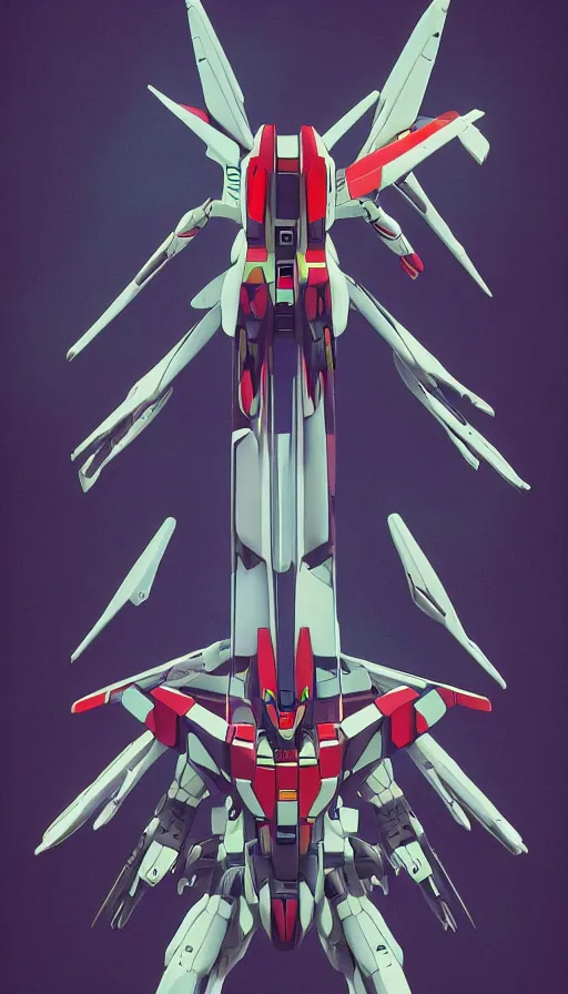 Image similar to isometric concept gundam macross evangelion, detailed hatching, diagram specifications notations, by alex pardee, 3 d cg, octane rendered, futuristic, 2 k aesthetic, 4 k, highly saturated colors