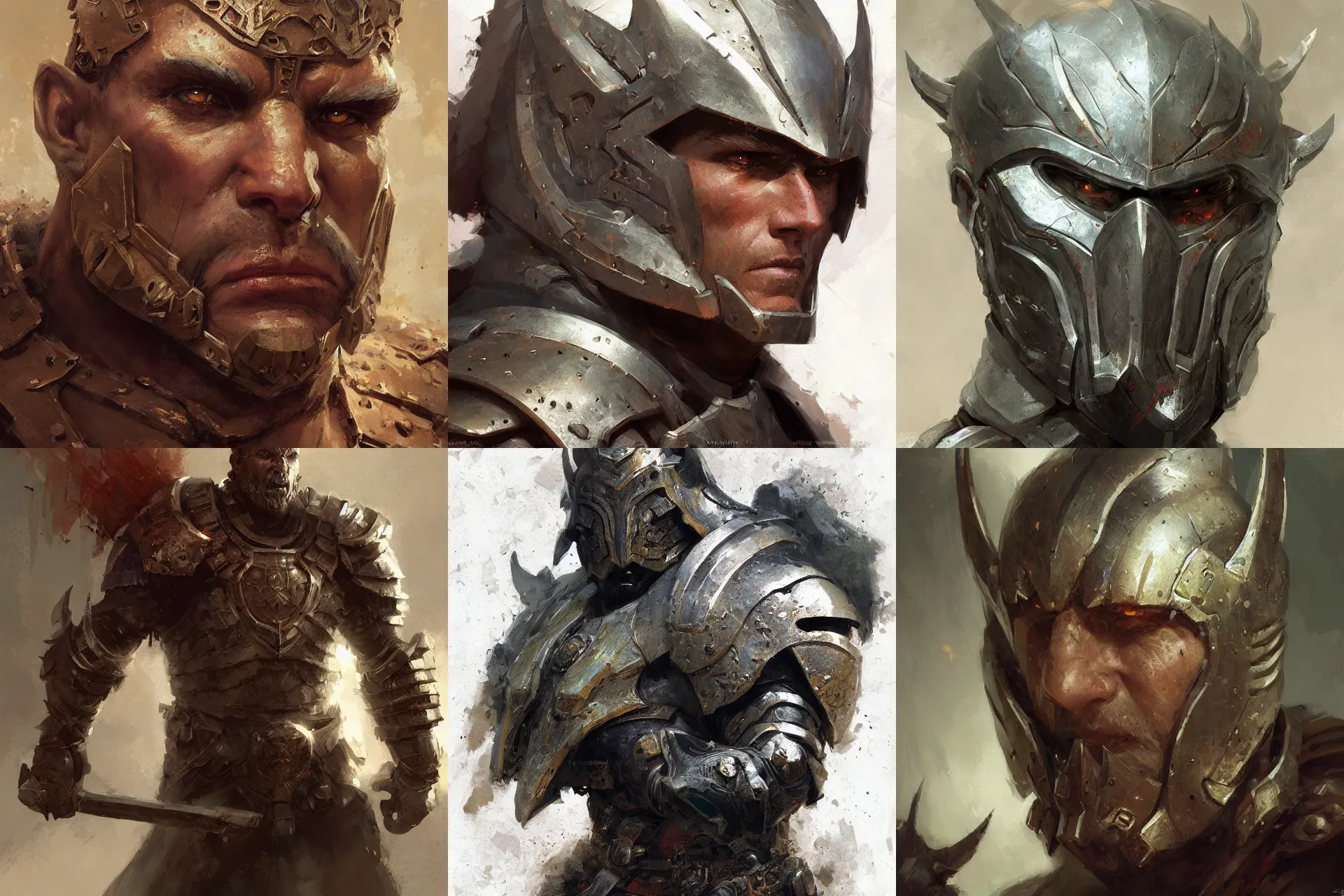 Prompt: digital art painting berserker armor dnd portrait painted by craig mullins and gaston bussiere and greg rutkowski, symmetrical face, defined facial features, symmetrical facial features, dramatic lighting