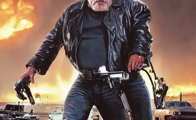 Prompt: the terminator starring wilford brimley vfx film