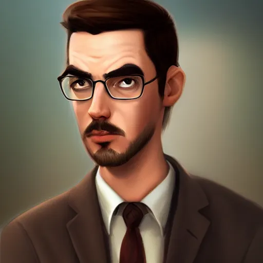 Prompt: Portrait of Mr. Crocker, matte painting, Artstation, 4K