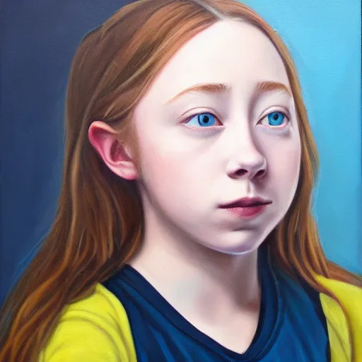 Prompt: Mina Sundwall portrait oil painting by ericanthonyj