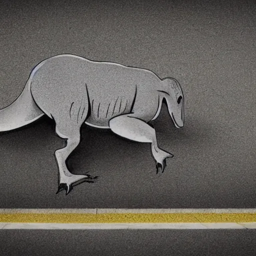 Prompt: realistic phitograph of parasaurolophus in the middle of a bussy street