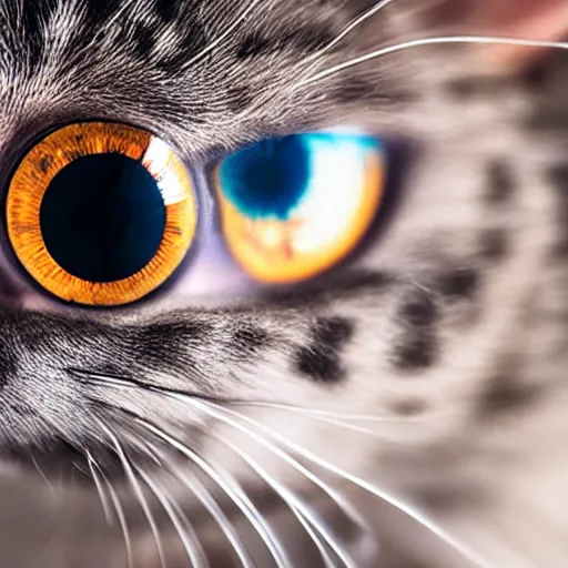 Image similar to microscopic view of a cat's eye reflecting the universe