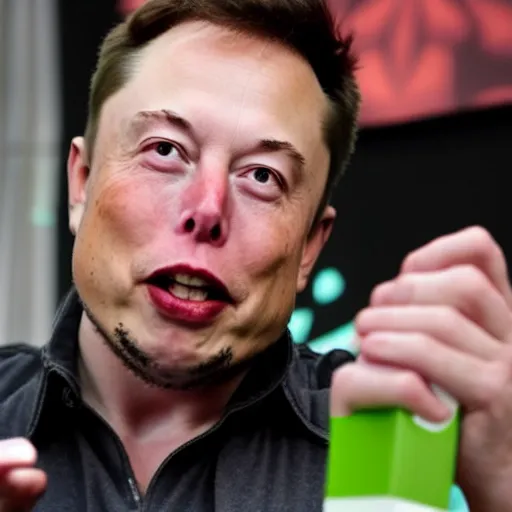 Prompt: Elon musk eating crayons
