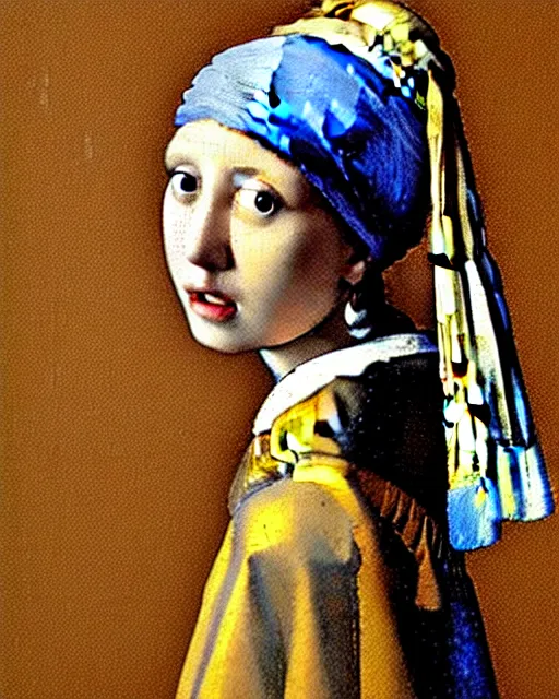 Image similar to Girl with a Pearl Earring By Johannes Vermeer painting by Hieronymus Bosch