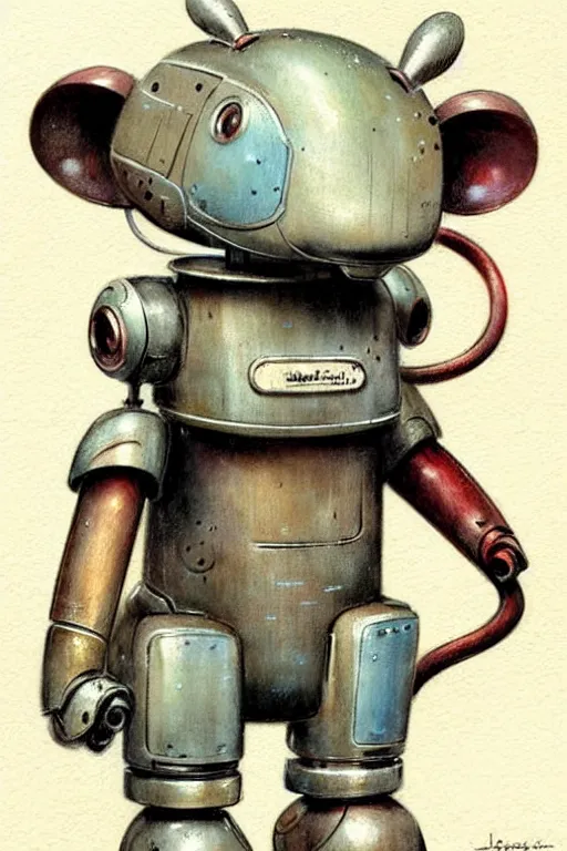 Image similar to (((((1950s retro robot mouse. muted colors.))))) by Jean-Baptiste Monge !!!!!!!!!!!!!!!!!!!!!!!!!!!!!!