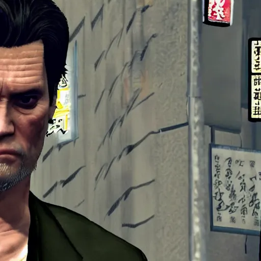 Prompt: jim carrey in the yakuza game