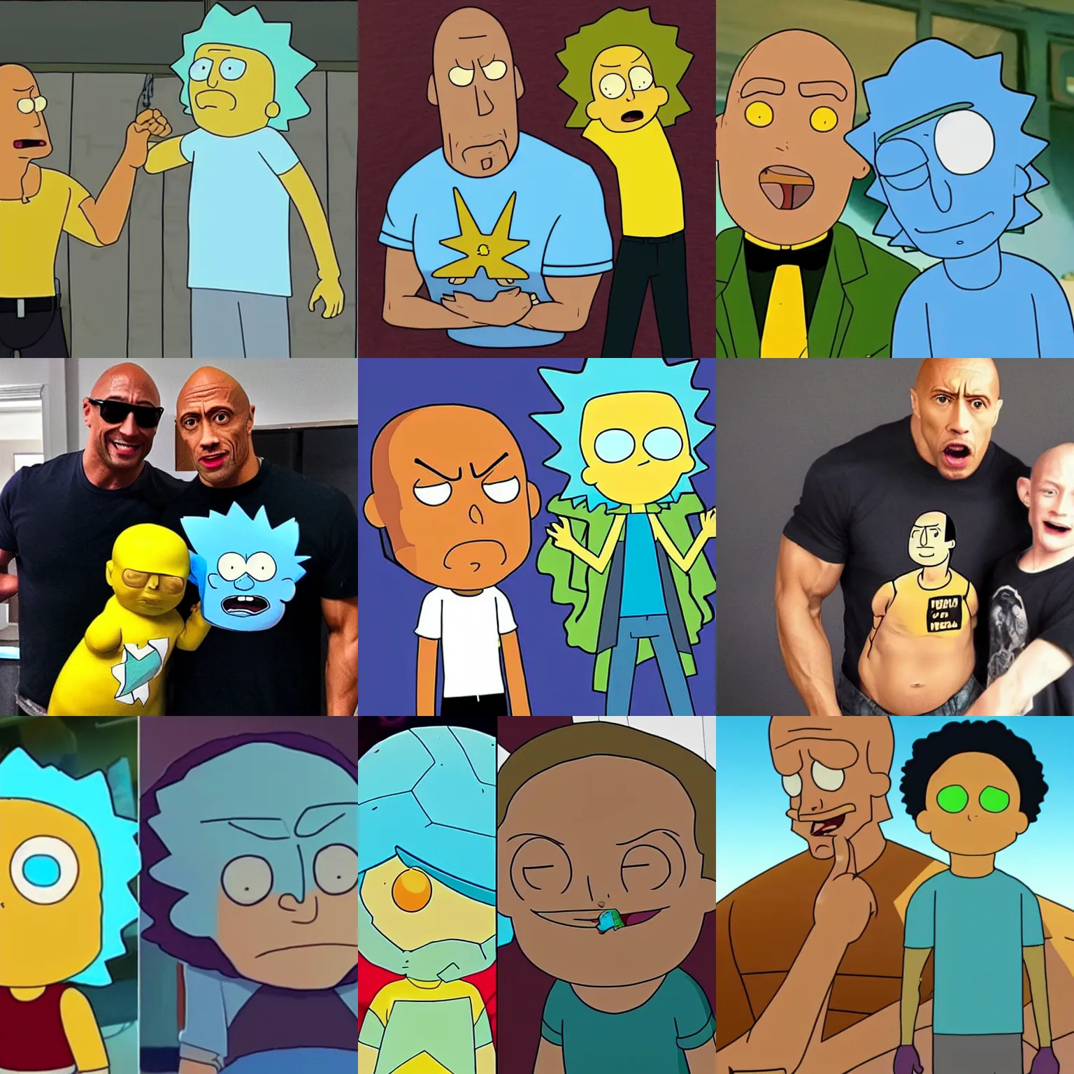 Prompt: the rock and morty