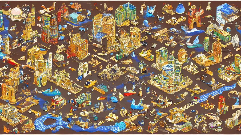 Prompt: academic art well - received peacoat isometric puzzle game, intricate design peacoat