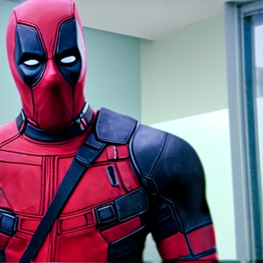 Image similar to Deadpool in The office 4K quality super realistic