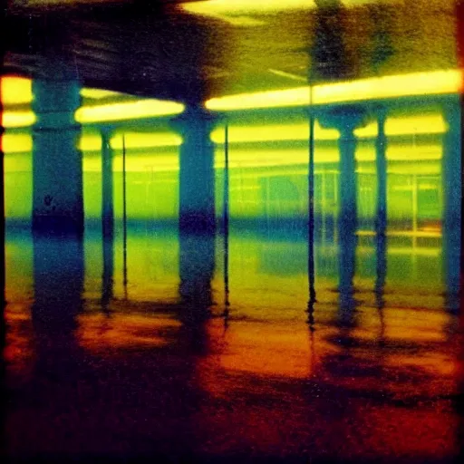 Image similar to Beautiful colored-photo cameraphone 2005 soft liminal Photograph of an infinite water-filled room