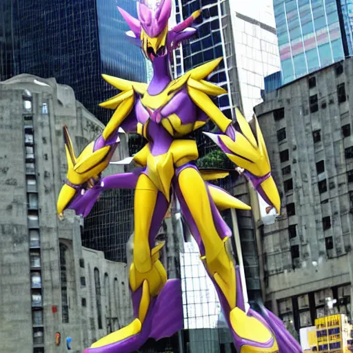 Prompt: A statue of Gallantmon from digimon.