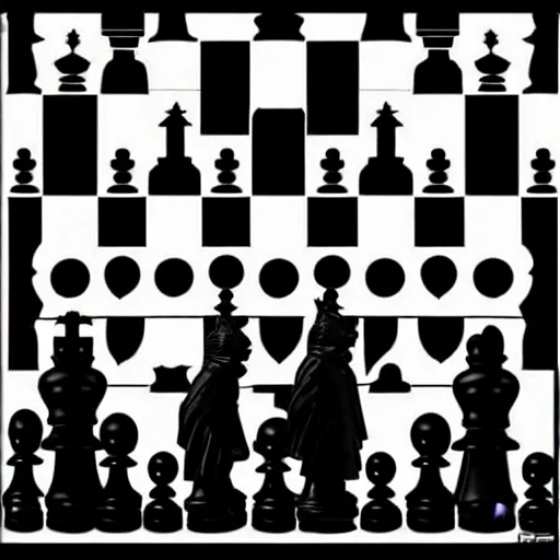 Image similar to the matrix characters as chess pieces