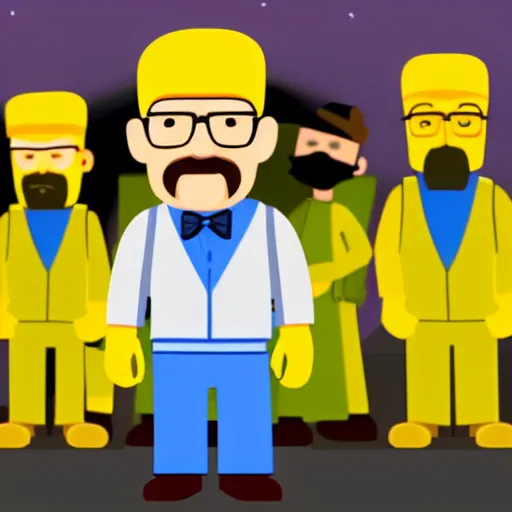 Image similar to Walter White in Kurzgesagt, 4k HDR