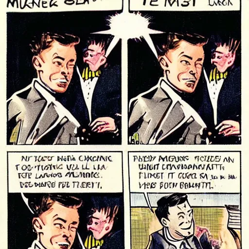 Image similar to vintage comic if elon musk