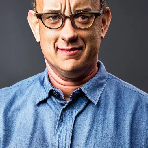 Image similar to dslr photo portrait still of 3 0 year old age 3 0 tom hanks at age 3 0!!!, 8 5 mm f 1. 8