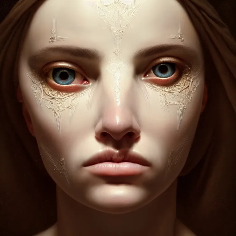 Image similar to epic professional symmetrical digital art of sweet realistic eyes, clear skin, accent lighting, painted, intricate, detailed, cheery, fun, effervescent, by roberto ferri, epic, stunning, gorgeous, much wow, much detail, cinematic, masterpiece, unreal engine render