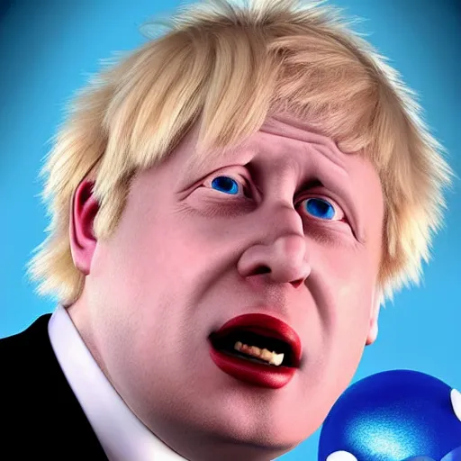 Image similar to boris johnson in the style of megamind