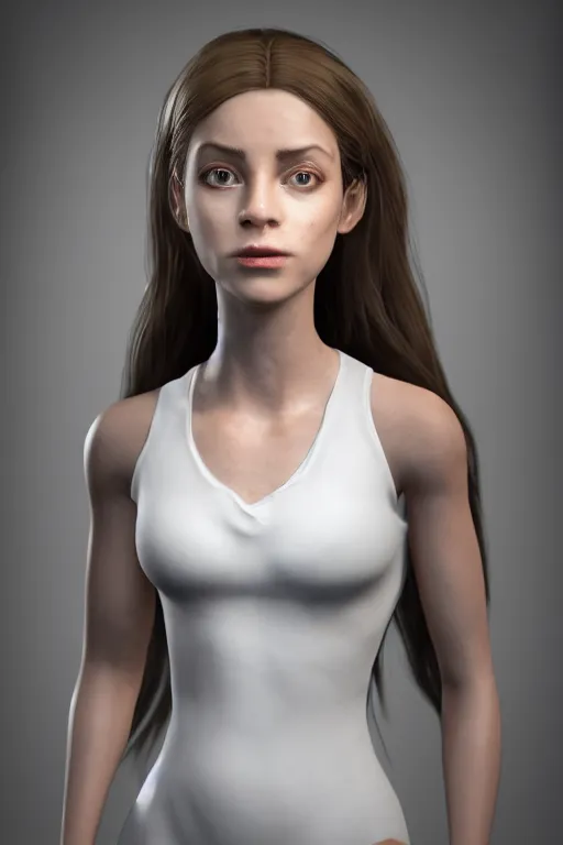 Image similar to fotorealistic 16K render of Zoe the female character from videogame Dramfall Chapters, photorealism, full body, white ambient background, unreal engine 5, hyperrealistic, highly detailed, XF IQ4, 150MP, 50mm, F1.4, ISO 200, 1/160s, natural light, Adobe Lightroom, photolab, Affinity Photo, PhotoDirector 365, realistic