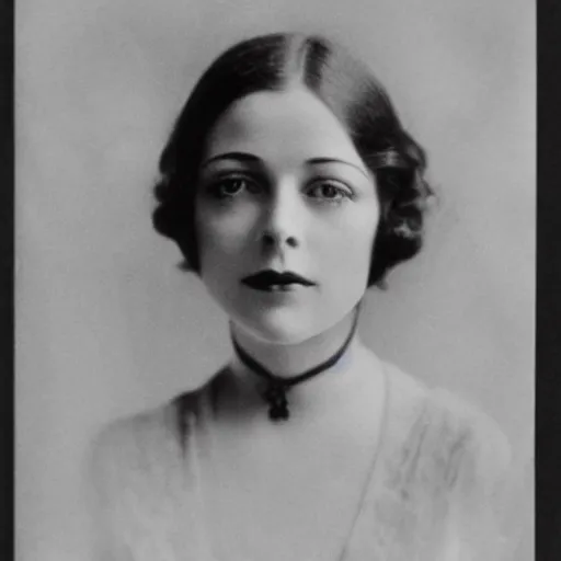 Image similar to headshot edwardian photograph of kristin kreuk,, 1 9 2 0 s film actress, realistic face, 1 9 1 0 s, grainy, victorian, soft blur