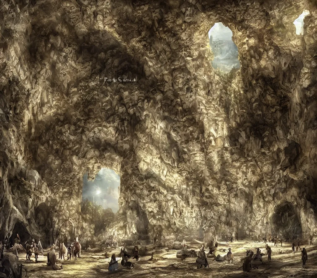 Image similar to the city of Rome but underground in an impossibly large cave,fantasy art,realistic,high quality,detailed