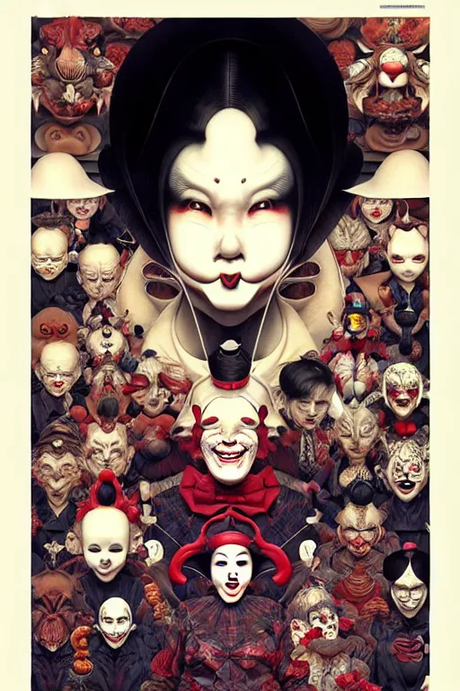 Prompt: 🔞🤡, dynamic lighting, perfect shape, 8 0 0 mm, unreal, depth detailed, intricate, symmetrical, fine details by bambang nurdianshyah, garis edelweiss, roby dwi antono and ayami kojima, takato yamamoto, barclay shaw, karol bak, yukito kishiro, norman rockwell, arstation, trending