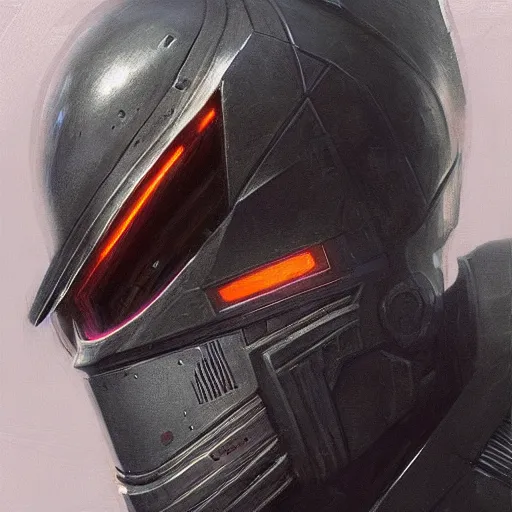 Prompt: the void knight as a realistic scifi cyberpunk knight, closeup portrait art by donato giancola and greg rutkowski, vintage retro scifi, realistic face, digital art, trending on artstation, symmetry!!!