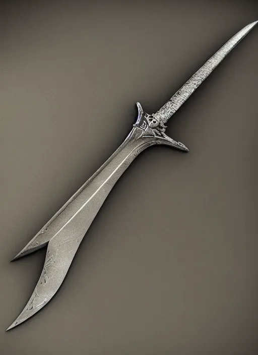 Image similar to epic fantasy sword, Proto-Slavic mythology, white background, detailed and realistic, 4k, artstation, octane render