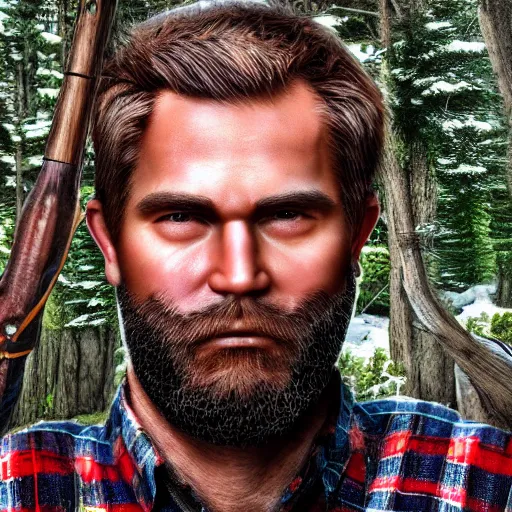 Image similar to Lumberjack Fantasies photo-realistic, highly detailed, sharp focus