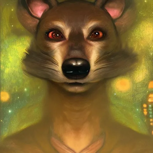 Prompt: a portrait of an alien female dog dogwoman canine in starfleet uniform at night in a dark forest. zootopia fursona furaffinity furry art detailed face painting by gaston bussiere craig mullins jc leyendecker gustav klimt artgerm greg rutkowski furry