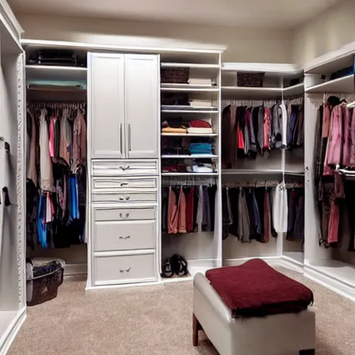 Image similar to gigantic walk-in closet for a woman