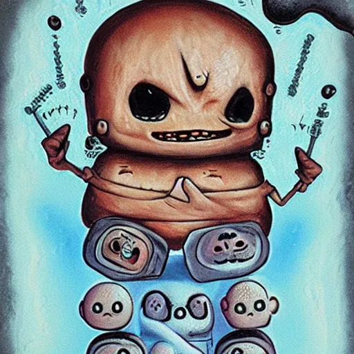 Image similar to the binding of isaac, surrealism