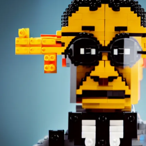 Image similar to gustavo fring as an lego character, 4 k, photography, realistic,