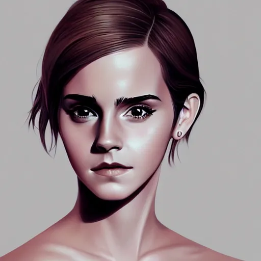 Image similar to emma watson, elegant, 2d, ultra highly detailed, digital painting, smooth, sharp focus, artstation, art by Ilya Kuvshinov