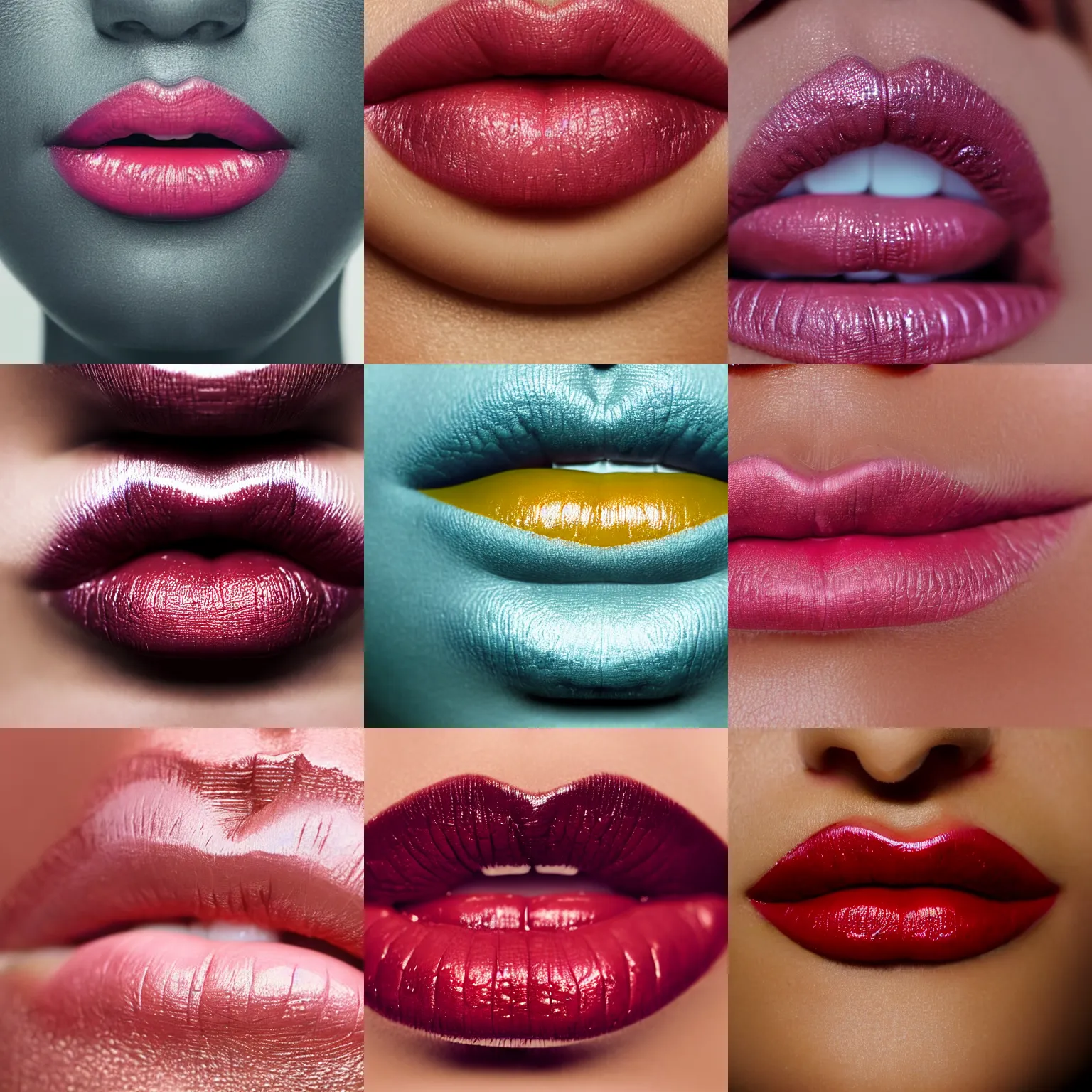 Prompt: beautiful female lips, close up photo