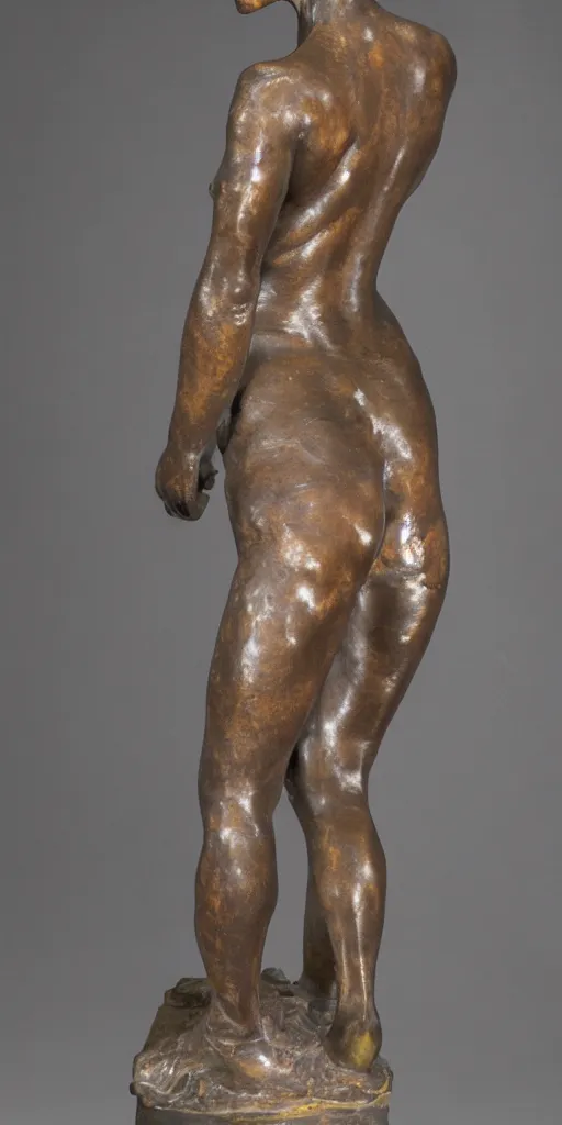 Image similar to detailed photo of old bronze patina statue of most famous woman, full body portrait, various bending poses, photorealism, intricate detail, museum diffuse lighting