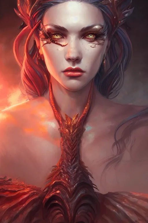 Prompt: demon mermaid, d & d, fantasy, portrait, highly detailed, headshot, digital painting, trending on artstation, concept art, sharp focus, illustration, art by artgerm and greg rutkowski and magali villeneuve