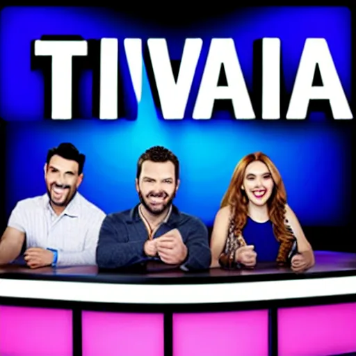 Image similar to Trivia TV show with blue crown logo