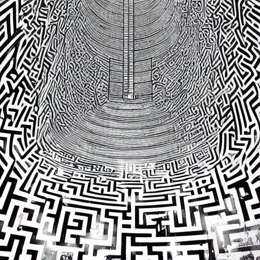 Prompt: the grand entrance to the endless maze, art by kotaro chiba